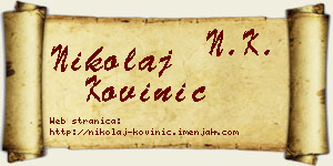 Nikolaj Kovinić vizit kartica